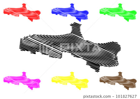 Hervey Bay City, Queensland (Commonwealth of Australia, Australia city) map vector illustration, scribble sketch City of Hervey Bay map 101827627