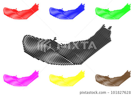 Honiara City (Solomon Islands, Guadalcanal) map vector illustration, scribble sketch City of Honiara map 101827628