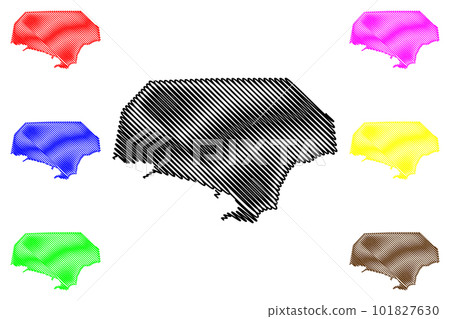 Kingston City (Commonwealth of Australia, Territory of Norfolk Island) map vector illustration, scribble sketch City of Kingston map 101827630