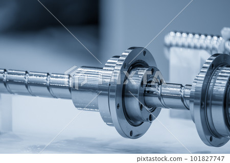 Closeup scene the spare parts lead ball screw set. Closeup scene the spare parts lead ball screw set. 101827747