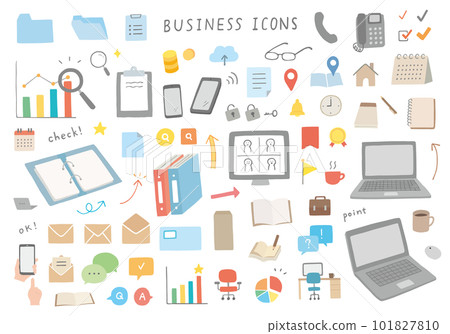 手繪商務圖標套裝分類 2（彩色/無輪廓） 101827810