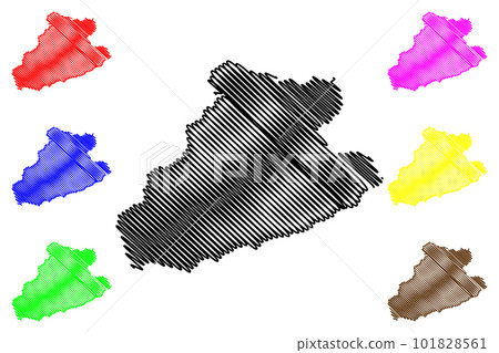 Imperia province (Italy, Italian Republic, Liguria region) map vector illustration, scribble sketch Province of Imperia map 101828561