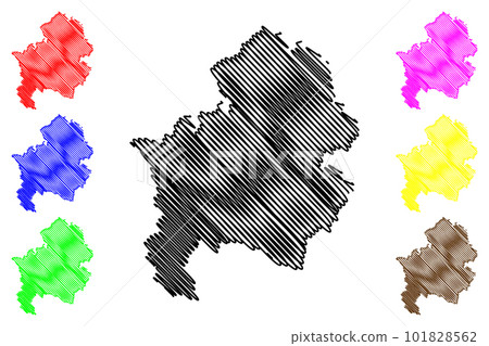 Isernia province (Italy, Italian Republic, Molise region) map vector illustration, scribble sketch Province of Isernia map 101828562