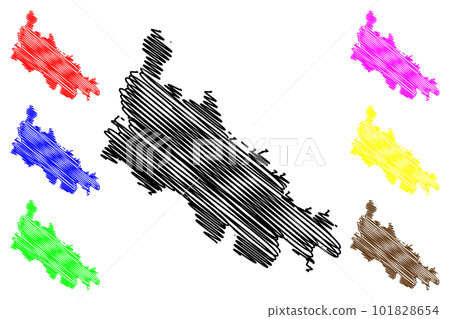 Lodi province (Italy, Italian Republic, Lombardy region) map vector illustration, scribble sketch Province of Lodi map 101828654