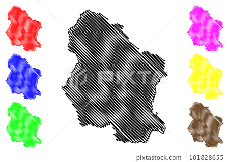 Lucca province (Italy, Italian Republic, Tuscany or Toscana region) map vector illustration, scribble sketch Province of Lucca map 101828655