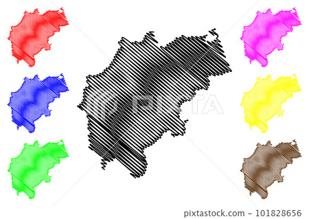 Macerata province (Italy, Italian Republic, Marche or The Marches region) map vector illustration, scribble sketch Province of Macerata map 101828656