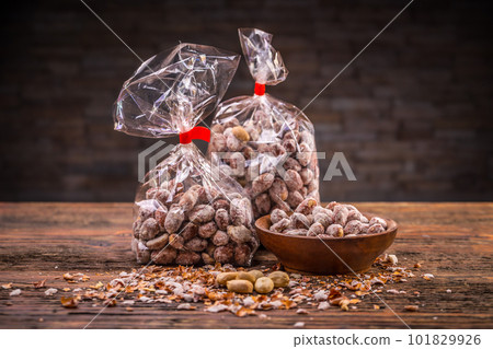 Salted roasted peanuts Salted roasted peanuts 101829926
