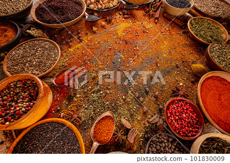 Variety of spices and herbs Variety of spices and herbs 101830009