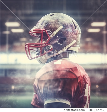 American football player in stadium American football player in stadium 101832742