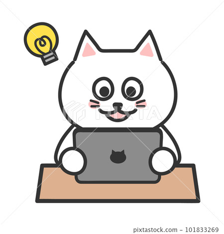 Cat tablet illustration inspired by online viewing 101833269