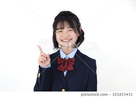 White background high school girl White background high school girl 101833431