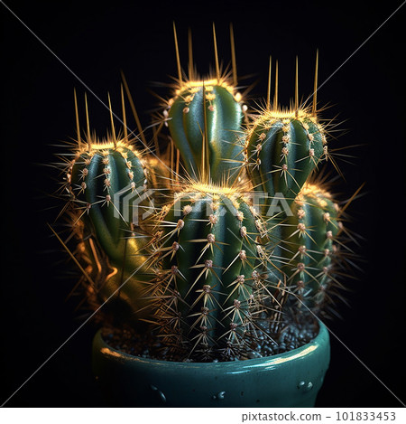 Strange unusual cactus with very long needles... - Stock Illustration  [101833453] - PIXTA