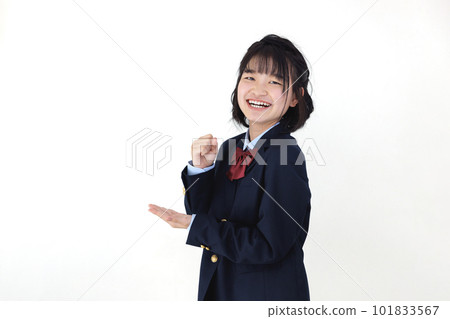 White background high school girl White background high school girl 101833567