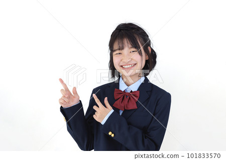 White background high school girl 101833570