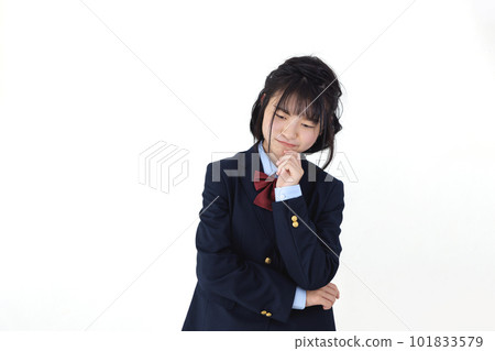 White background high school girl White background high school girl 101833579