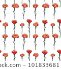 Carnation seamless pattern 101833681