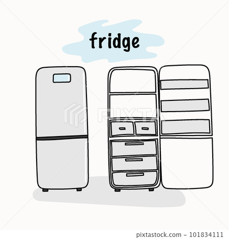 cute picture of fridge freezer open and closed 101834111