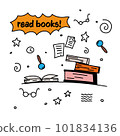 cute funny card, read books with books 101834136