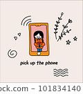 cute funny card pick up the phone 101834140