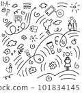 A cute doodle about love, attitude, heart 101834145