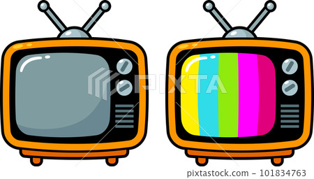 Cartoon vintage TV set 101834763