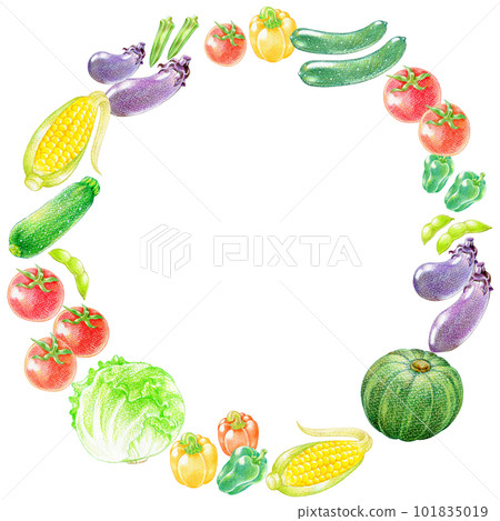 Circular frame material of summer vegetables 101835019