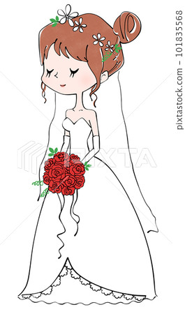 Illustration of a bride in a wedding dress 101835568