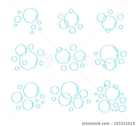 Water bubble vector in doodle style. Bubbles hand drawn illustration. Line water drops in sketch style. 101835819