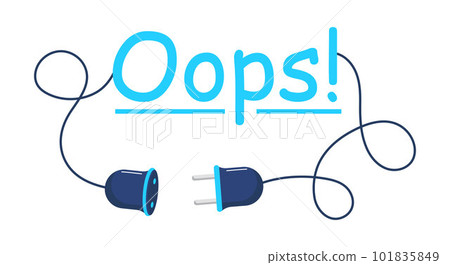 Oops concept vector. Sockets are disconnected, 404 error illustration. Website under construction. Web, app page not found. Website under renovation. Oops concept vector. Sockets are disconnected, 404 error illustration. Website under construction. Web, app page not found. Website under renovation. 101835849