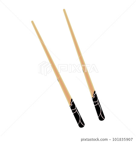 Chinese or Japanese chopsticks, decorated chopsticks. Asian culture icons, vector Chinese or Japanese chopsticks, decorated chopsticks. Asian culture icons, vector 101835907
