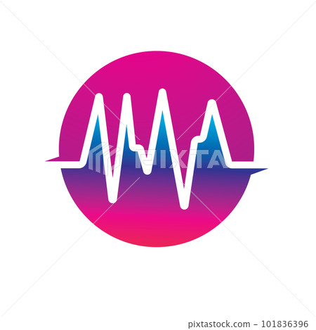 Sound waves logo vector illustration 101836396
