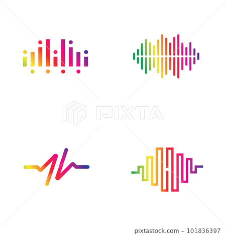 Sound waves logo vector illustration 101836397