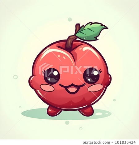Red small cherry cute kawaii cartoon character 101836424
