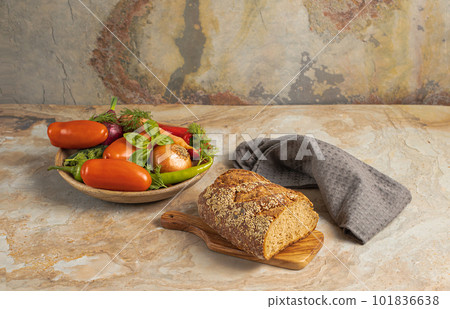 vegetable, bread, ingredient 101836638