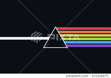 light to multiple colors through a prism 101836675