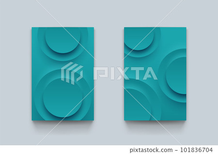 abstract blue color circle boards with shadow 101836704