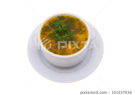 chicken soup isolated 101837636