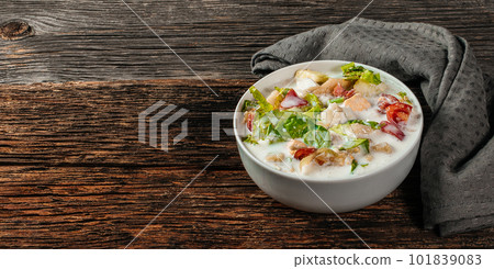 soup, egg, salad 101839083