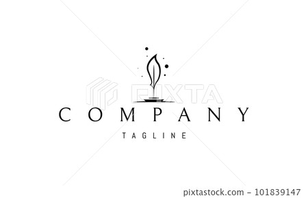 Vector logo on which an abstract image of an ink pen in an inkwell. 101839147