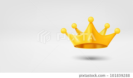 Golden crown. 3d vector banner with copy space 101839288