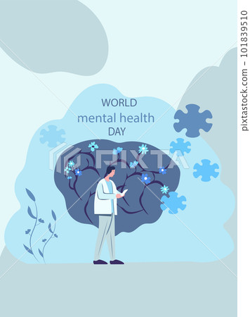 World Mental health day is a crucial part of overall well-being serves as. Mental illnesses can have significant impacts on emotions, thoughts, behaviors, and relationships. Vector 101839510