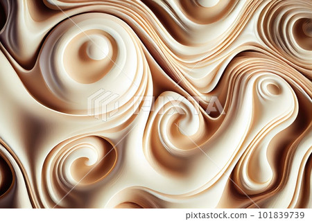 Melted Caramel Texture, Ice Cream Waves, Smooth Icecream Background, Silky Flowing Yogurt Mockup, Abstract Generative AI Illustration Melted Caramel Texture, Ice Cream Waves, Smooth Icecream Background, Silky Flowing Yogurt Mockup, Abstract Generative AI Illustration 101839739