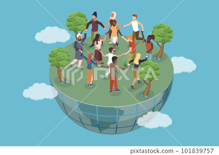 3D Isometric Flat Vector Conceptual Illustration of International Community 101839757