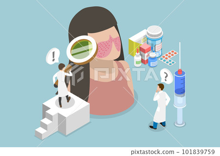 3D Isometric Flat Vector Conceptual Illustration of Systemic Lupus Erythematosus 101839759