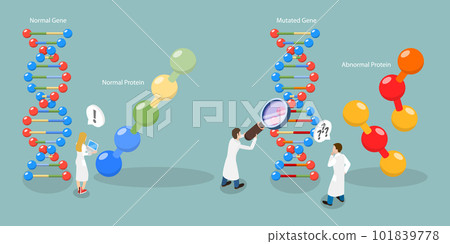 3D Isometric Flat Vector Conceptual Illustration of Genetic Mutation 101839778
