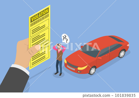 3D Isometric Flat Vector Conceptual Illustration of Violation Ticket 101839835