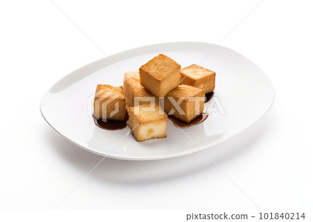 Stir Fried Tofu, Healthy Vegan Chinese Food, Fry Tofu, Abstract Generative AI Illustration 101840214
