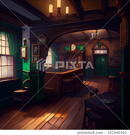 Irish Bar, Old Pub, Ireland Tourist Place, Vintage Europe Restaurant, Abstract Generative Ai Illustration Irish Bar, Old Pub, Ireland Tourist Place, Vintage Europe Restaurant, Abstract Generative Ai Illustration 101840362