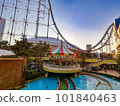 Tokyo Dome seen behind the merry-go-round 101840463