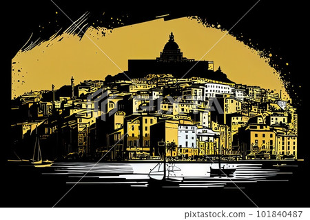 Marseille Travel Illustration, France Tourism Concept, Western Europe Drawing Imitation, AI Generative Content 101840487